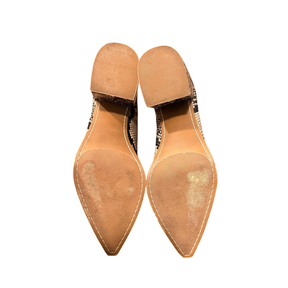 Steve Madden 10 Snakeskin $129 Cedar Bootie Ankle Boots Vegan Leather Block Heel - Picture 6 of 7